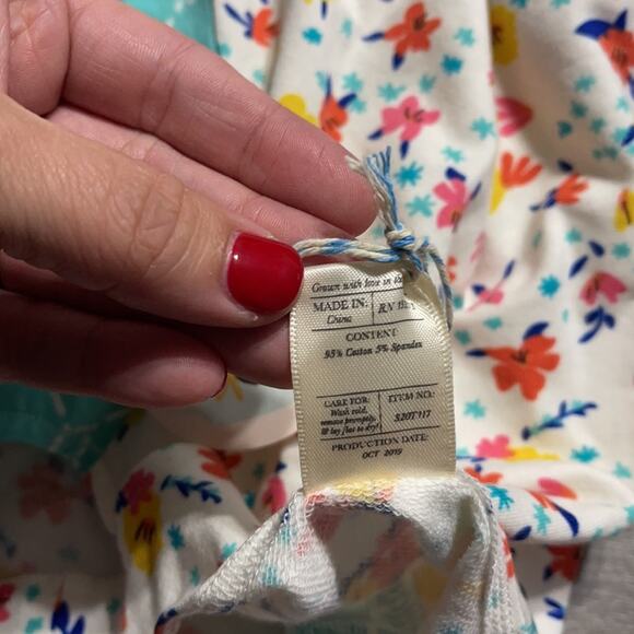 Wild Flowers Floral Asymmetrical Tank w/ Bow Detailed Side Pockets Girls Size 4 - Picture 8 of 8